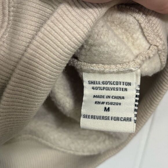 Lazy Sunday Aspen Back Embo Zip Up Hoodie - Cream Medium - Picture 5 of 6